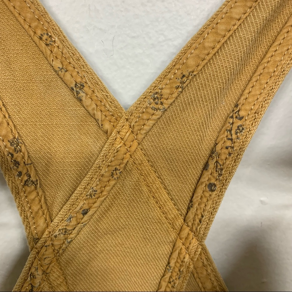 Free People Mustard Yellow Button-Side Denim Pinafore Jumper - Picture 6 of 11
